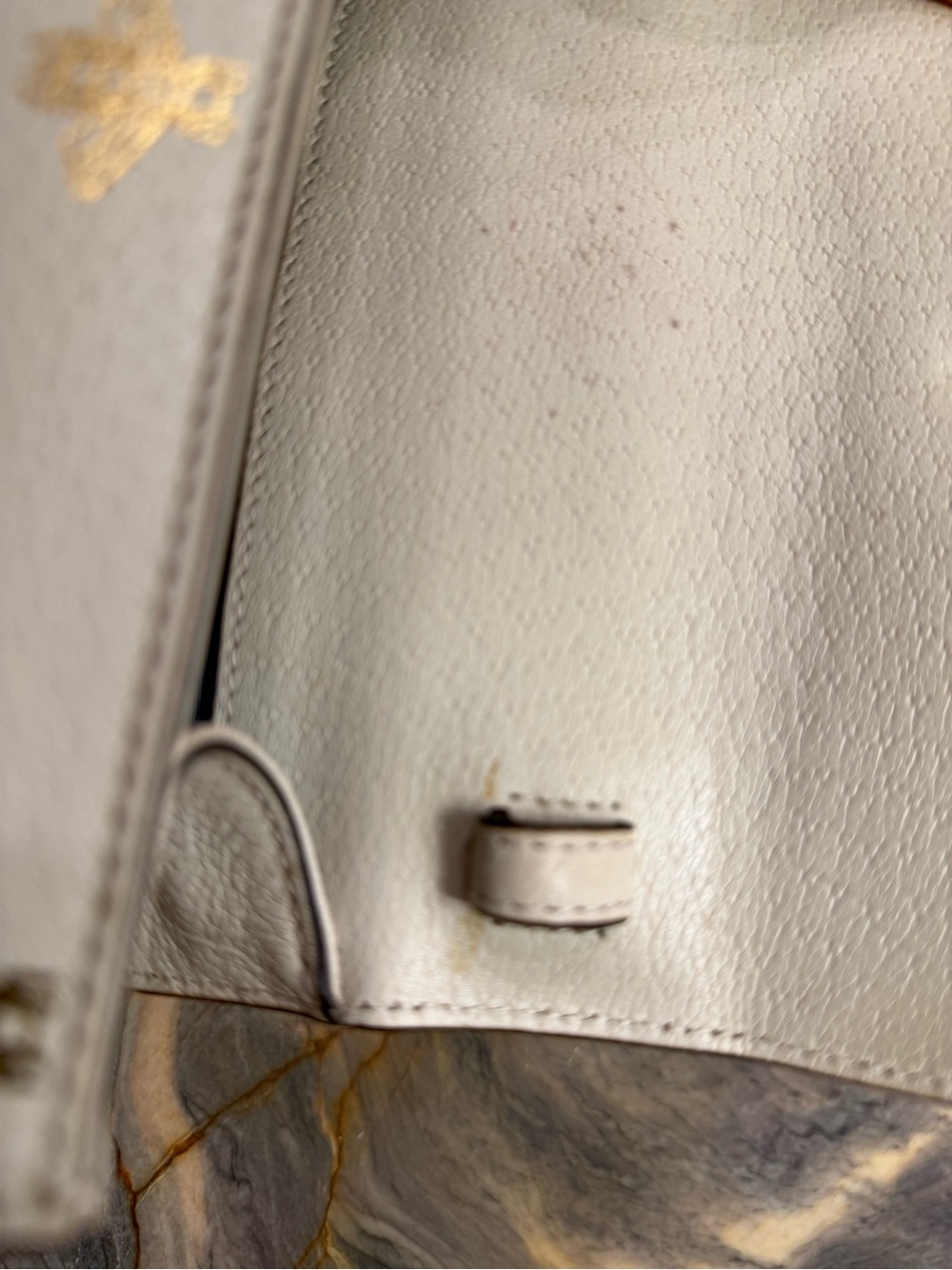 Gucci Cream Leather Top-Handle Shoulder Bag with Navy & Red Web - Picture 13 of 16